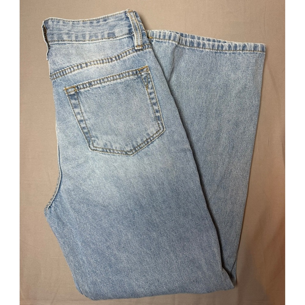 Gap Denim 70s Flare Jeans Light Wash High Rise Size 02 26S Blue Wide Leg
